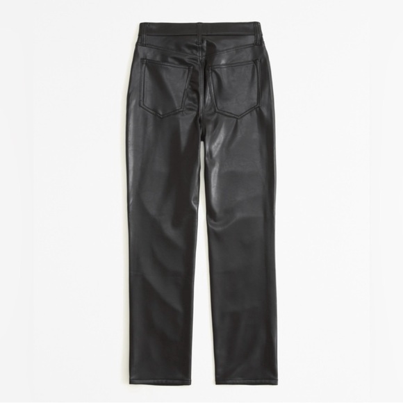 Abercrombie & Fitch 34 / 18L High Rise Black Jeans with Leather Details - Picture 5 of 7